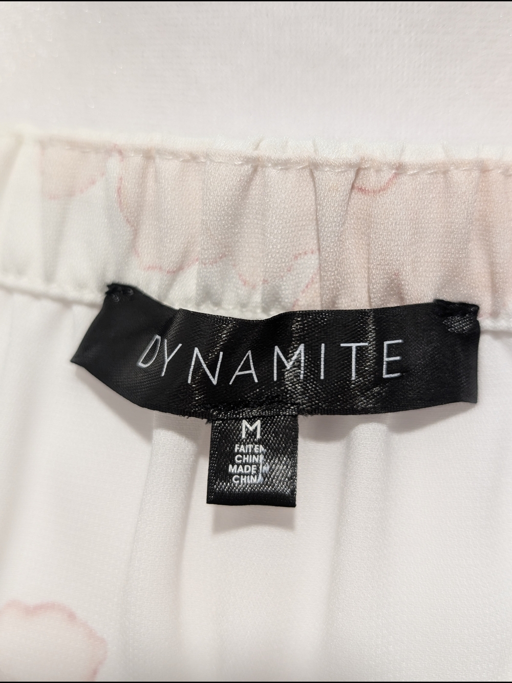 Dynamite Floral Off-Shoulder Tie-Waist Long Sleeve Dress in White and Pink - Picture 8 of 10